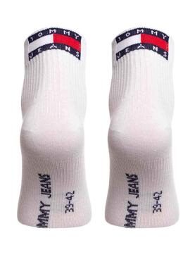 Chaussettes Tommy Jeans Quarter Blanc Unisexe