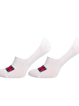 Chaussettes Tommy Jeans Footie Blanc Unisexe