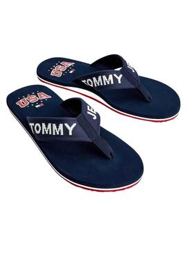 Flip flops Tommy Jeans Logo Tape Bleu Marine pour Homme