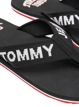 Flip flops Tommy Jeans Logo Tape Noire pour Homme