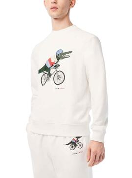 Sweat Lacoste Netflix Sex Education Blanc