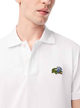 Polo Lacoste Netflix Bridgerton Blanc pour Homme