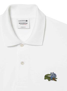 Polo Lacoste Netflix Bridgerton Blanc pour Homme
