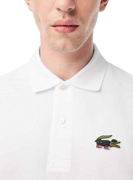 Polo Lacoste Netflix Lupin Blanc pour Homme