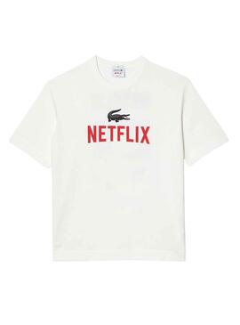T-Shirt Lacoste Netflix Blanc Femme et Homme