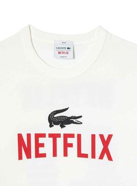 T-Shirt Lacoste Netflix Blanc Femme et Homme