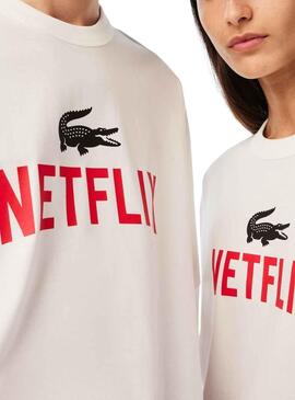 T-Shirt Lacoste Netflix Blanc Femme et Homme