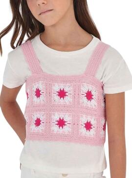 Set Top Croche et T-Shirt Mayoral Rosa pour Fille