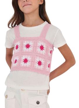 Set Top Croche et T-Shirt Mayoral Rosa pour Fille