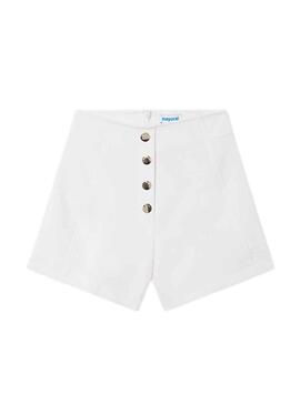 Short Mayoral Crepe Blanc pour Fille