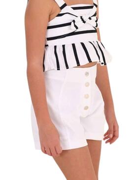 Short Mayoral Crepe Blanc pour Fille