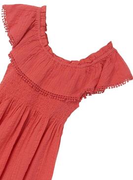 Robe Mayoral Nid d'abeille Rouge pour Fille