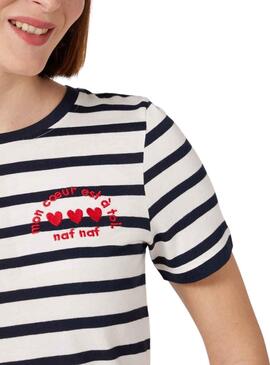 T-Shirt Naf Naf Toi Rayures pour Femme