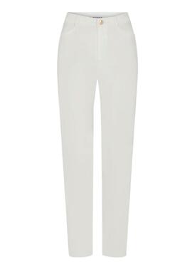 Pantalon Naf Naf Lacado Blanc pour Femme
