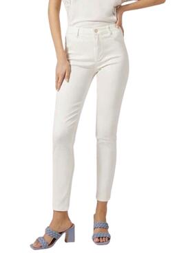 Pantalon Naf Naf Lacado Blanc pour Femme