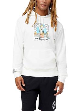 Sweat New Balance Art Blanc pour Homme