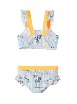 Bikini Name It Zerta Bleu Marine et Blanc Fille