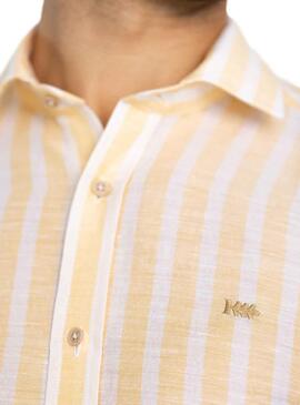 Chemise Klout Lino Rayures Jaune et Blanc