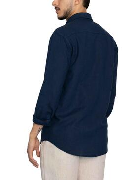 Chemise Klout Lino Bleu Marine pour Homme