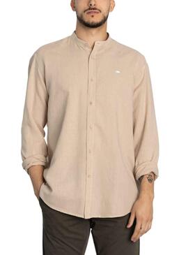 Chemise Klout Beige Lino Mao pour Homme