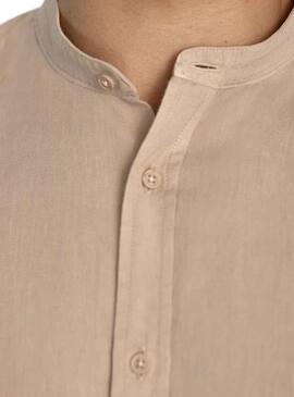 Chemise Klout Beige Lino Mao pour Homme