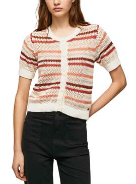 Cardigan Pepe Jeans Frances Beige pour Femme