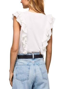 T-Shirt Pepe Jeans Nunu Blanc pour Femme