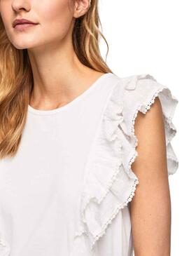 T-Shirt Pepe Jeans Nunu Blanc pour Femme