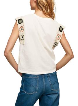 T-Shirt Pepe Jeans Beige Ophelia pour Femme