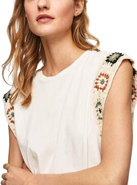T-Shirt Pepe Jeans Beige Ophelia pour Femme