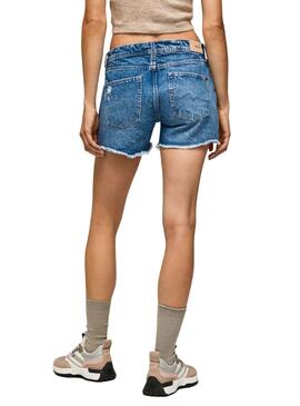 Shorts Pepe Jeans Moqueur Bleu pour Femme