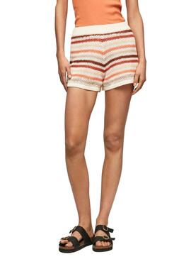 Shorts Pepe Jeans Frances Beige pour Femme