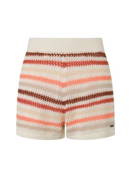 Shorts Pepe Jeans Frances Beige pour Femme