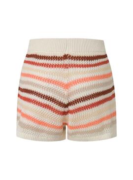 Shorts Pepe Jeans Frances Beige pour Femme