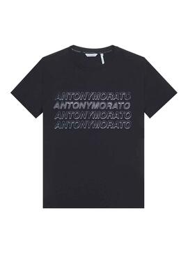 T-Shirt Antony Morato Multilogo Noire Homme