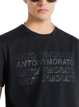 T-Shirt Antony Morato Multilogo Noire Homme
