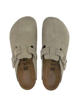 Zuecos Birkenstock Boston Kaki