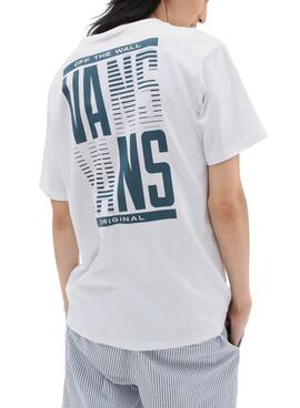 T-Shirt Vans Stacked Blanc pour Femme