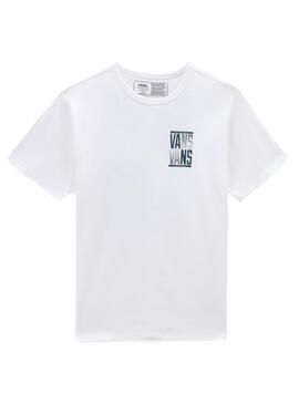 T-Shirt Vans Stacked Blanc pour Femme