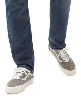Baskets Vans Old Skool Taperouge Gris pour Homme
