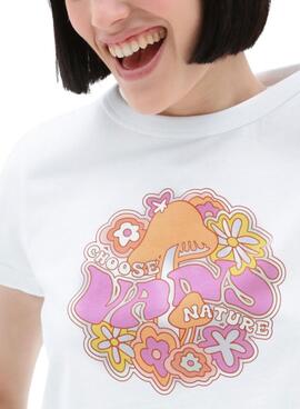 T-Shirt Vans Centre de villégiature Blanc pour Femme