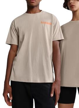 T-Shirt Napapijri Ambre Beige Femme et Homme