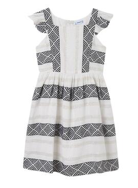 Robe Mayoral Jacquard Lurex Blanc pour Fille