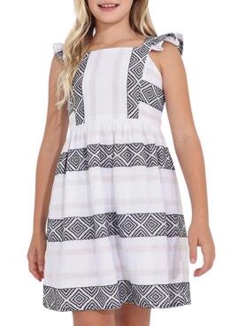 Robe Mayoral Jacquard Lurex Blanc pour Fille