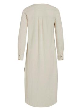 Robe Vila Priscille Beige pour Femme