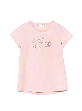 T-Shirt Lacoste Logo Rosa Fille
