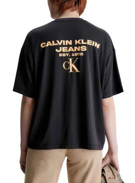 T-Shirt Calvin Klein Logo Modal Noire pour Homme