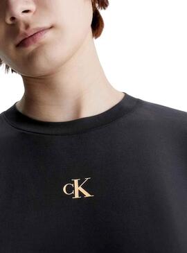 T-Shirt Calvin Klein Logo Modal Noire pour Homme