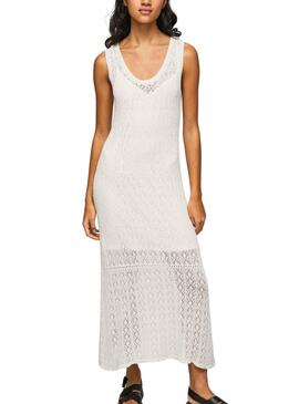 Robe Pepe Jeans Farah Blanc pour Femme