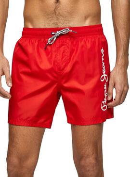 Slip de Bain Pepe Jeans Finnick Rouge pour Homme